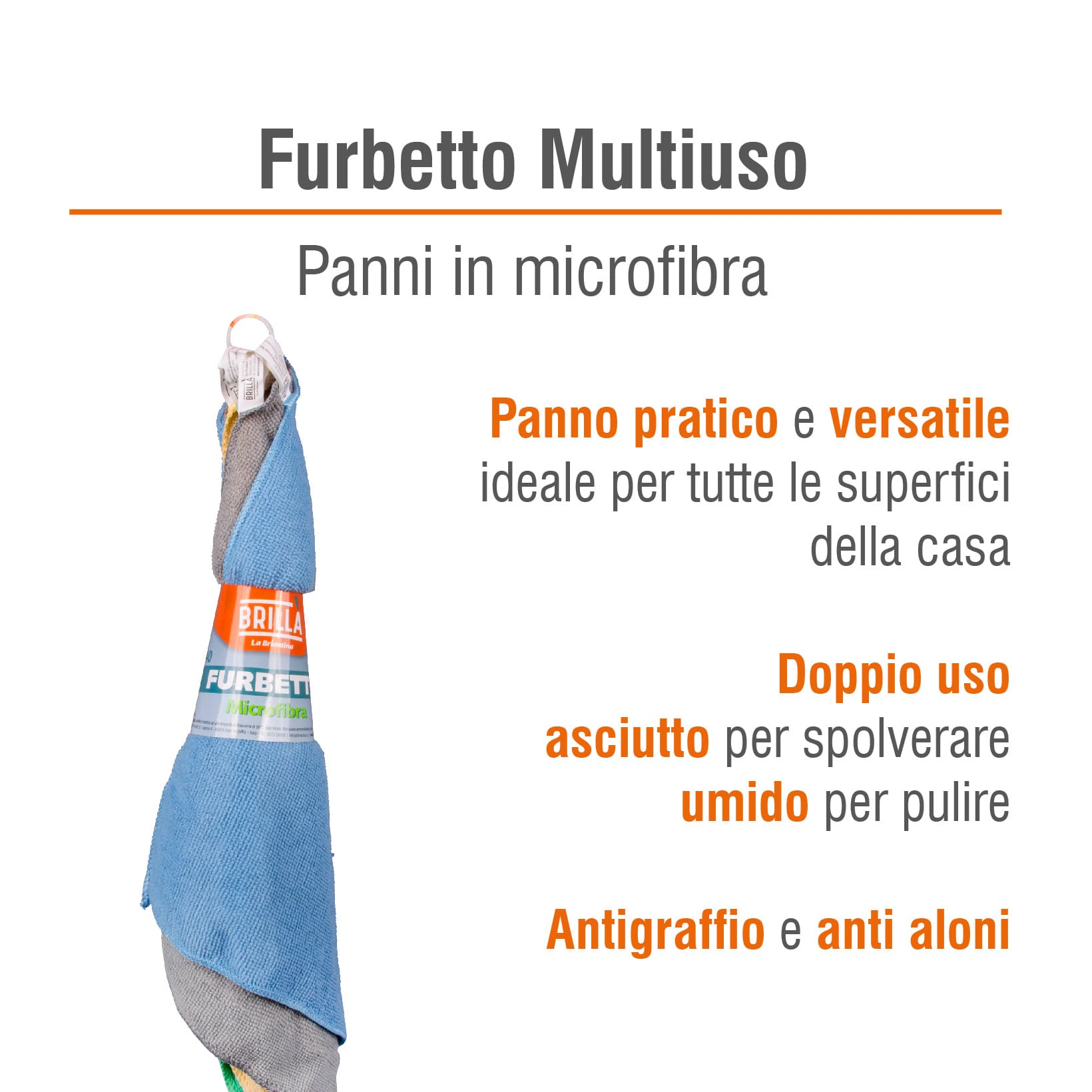 SET PANNI MICROFIBRA FURBETTO MULTIUSO: 5 PANNI