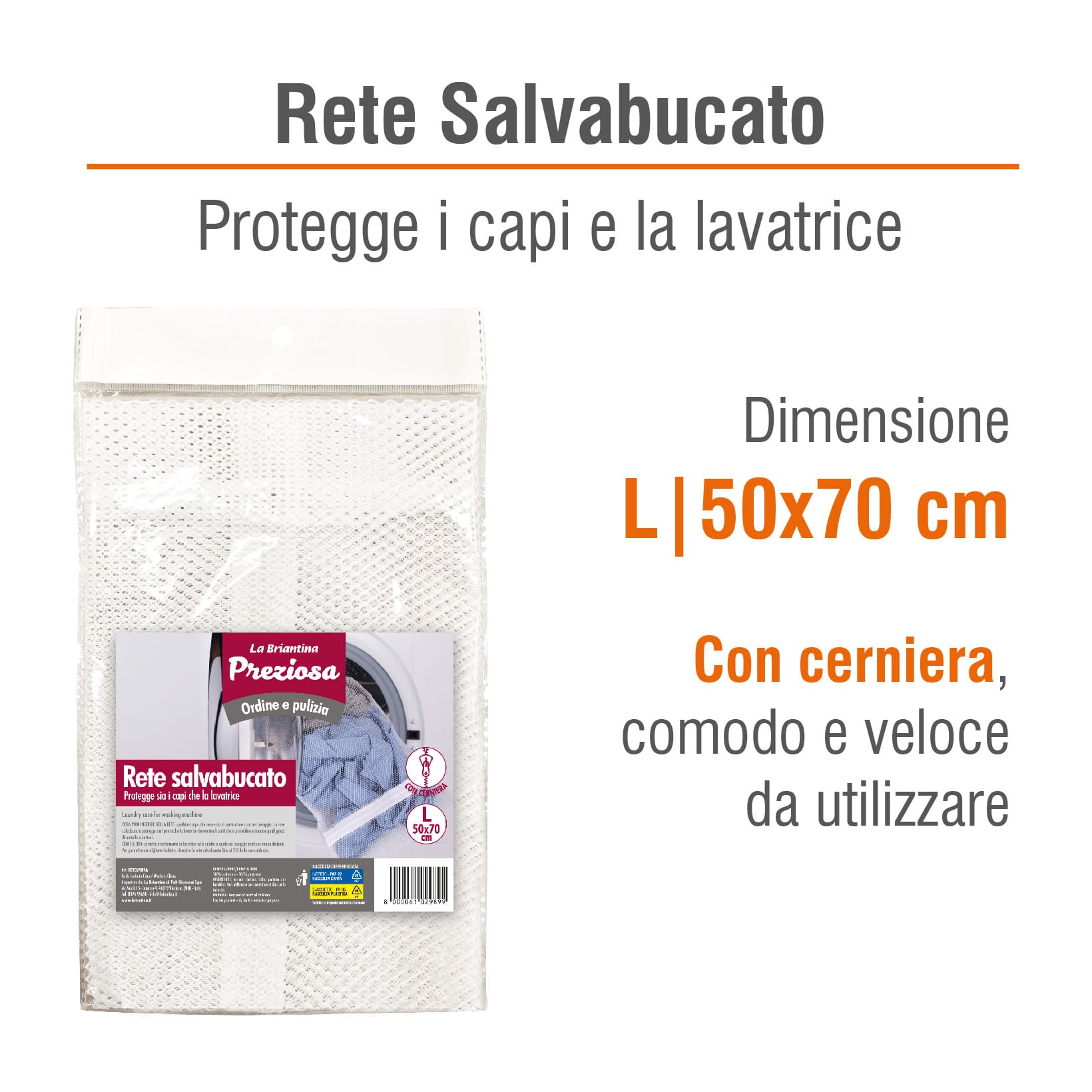 RETE SLAVABUCATO LAVATRICE 50X70 CM