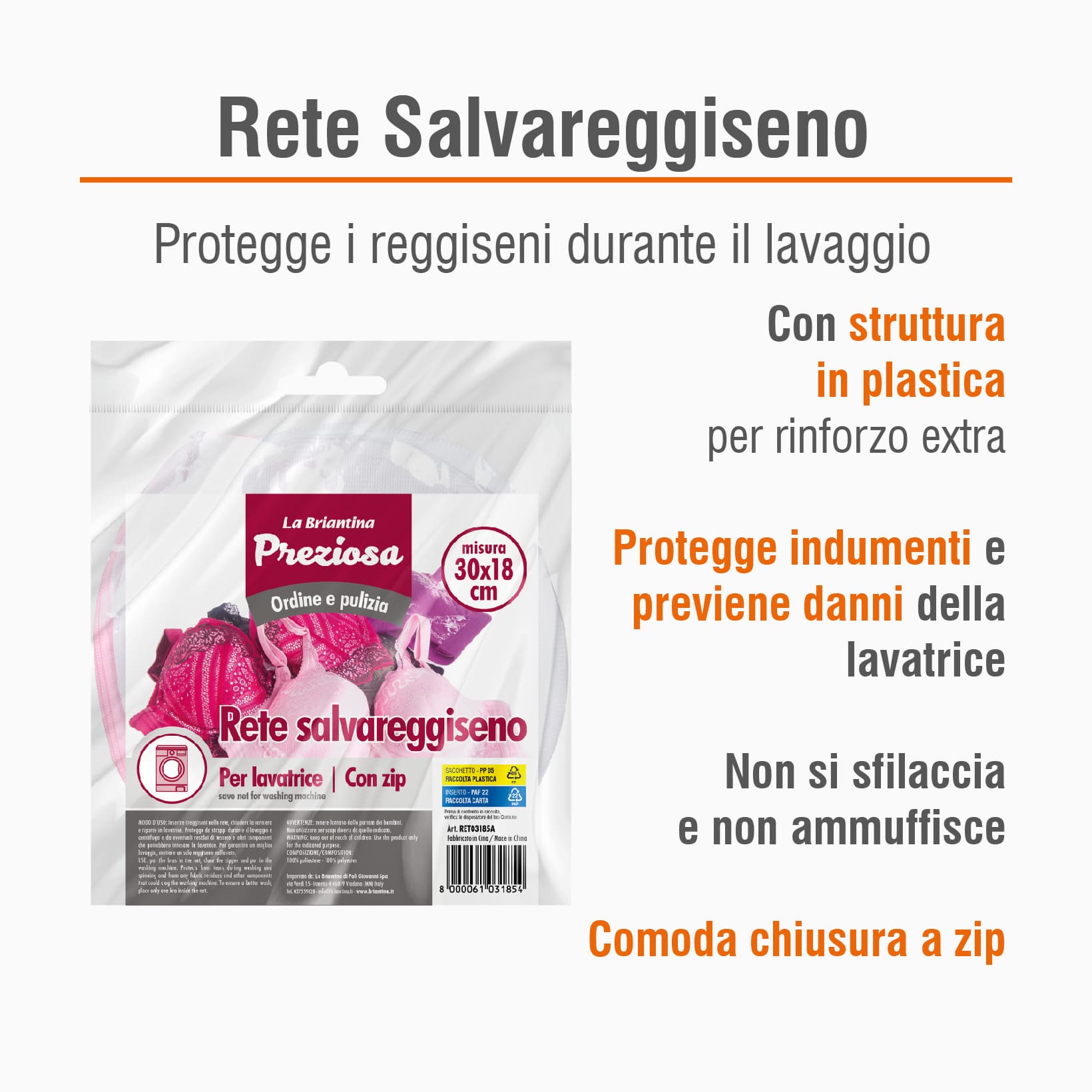 RETE SALVABUCATO LAVATRICE PER REGGISENO