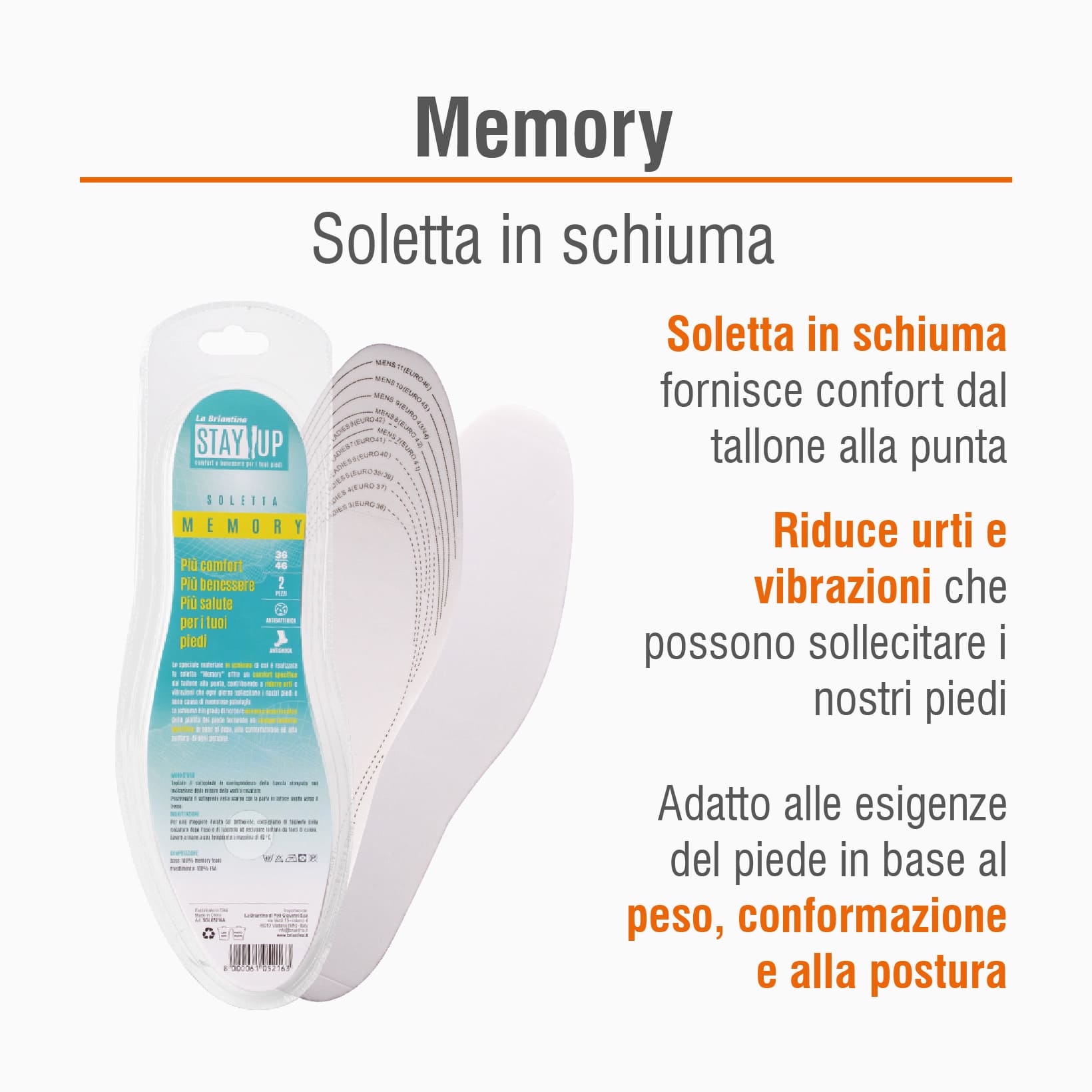 SOLETTE IN MMORY FOAM: 1 PAIO