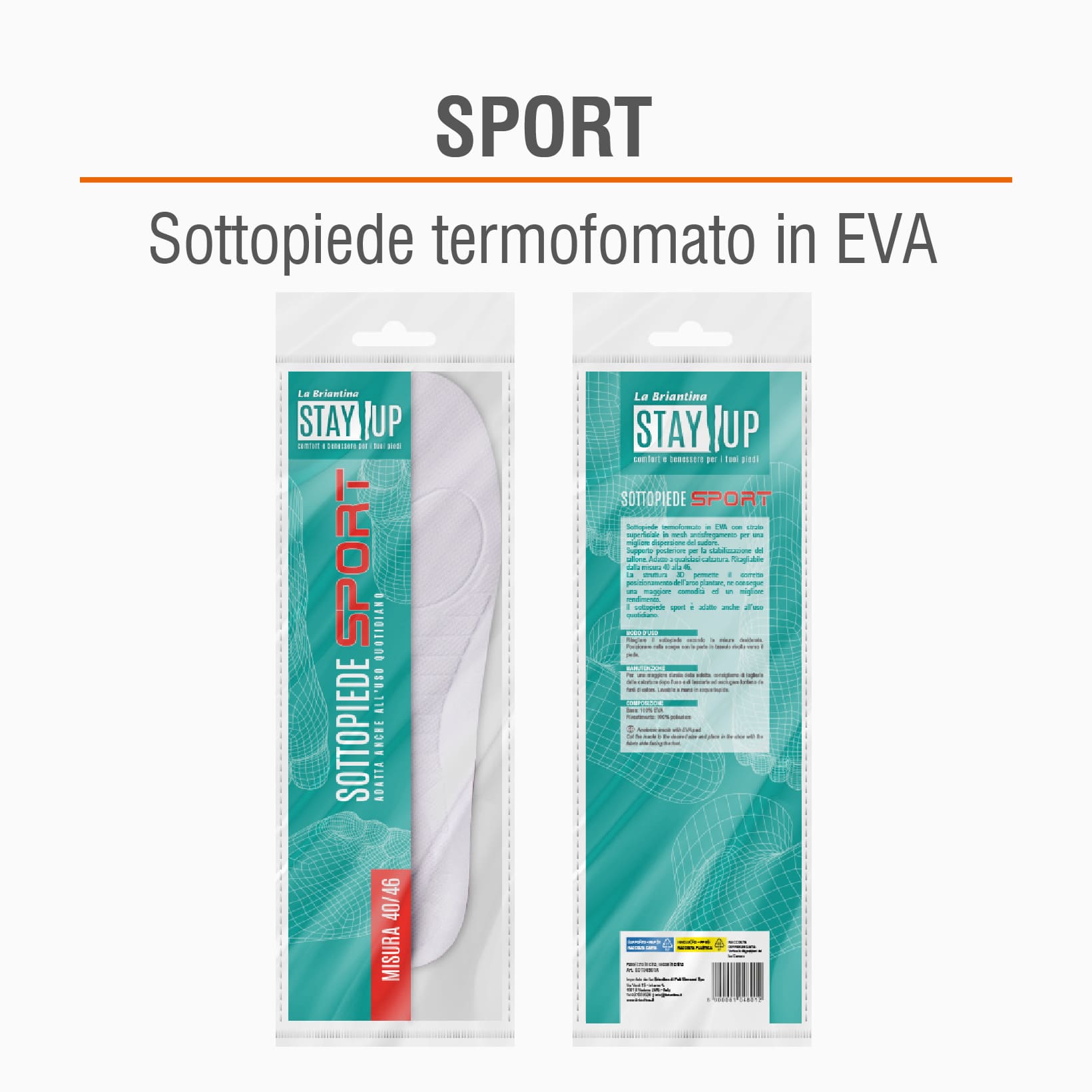 SOLETTE ANATOMICHE PER SPORT: 1 PAIO