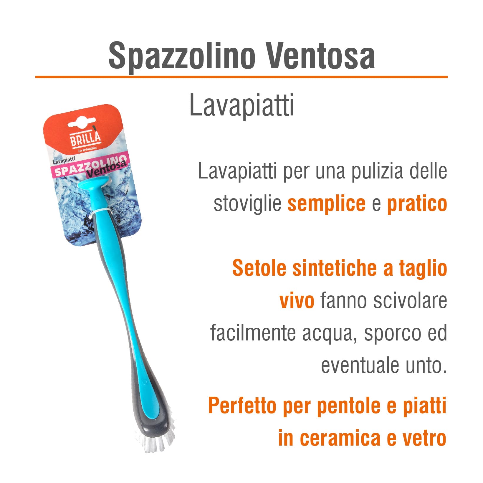 SPAZZOLINO LAVAPIATTI CON VENTOSA
