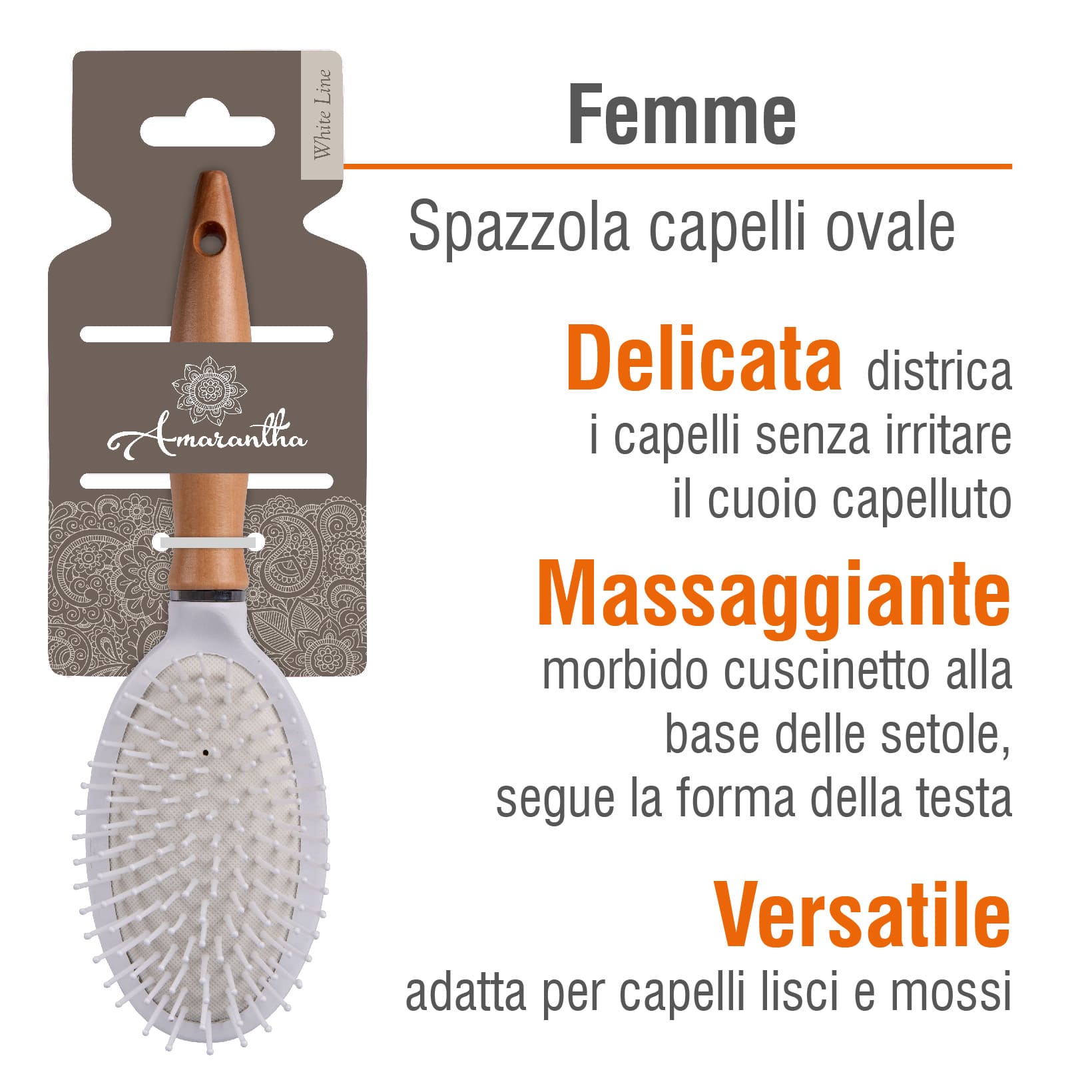SPAZZOLA CAPELLI FEMME OVALE