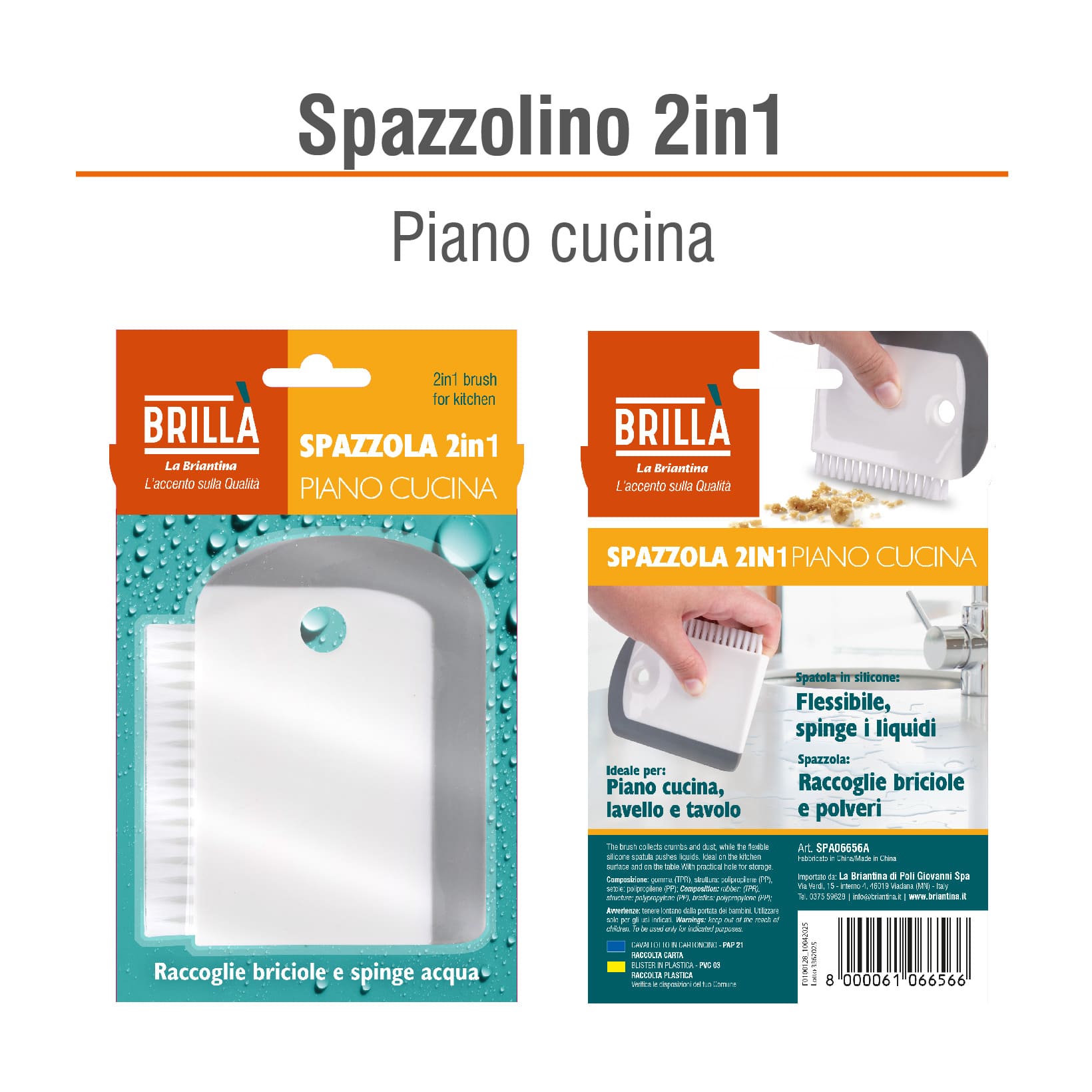 SPAZZOLA 2 IN 1 PIANO CUCINA