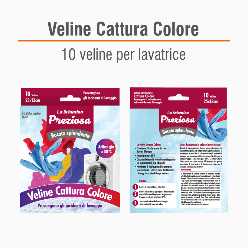 VELINE CATTURA COLORE PER LAVATRICE: 10 VELINE